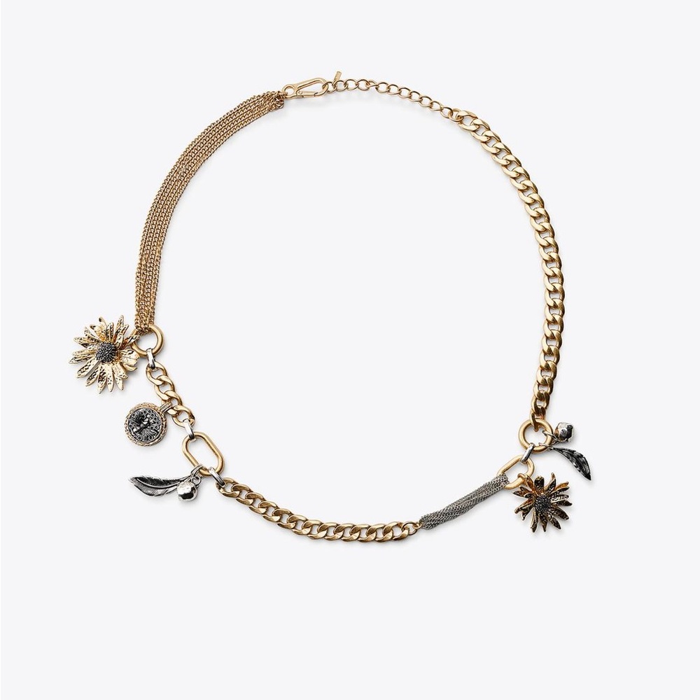 Zara Gold and Silver Chain Belt with Charms